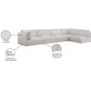 Meridian Ease Cream Polyester Fabric Modular Sectional IMAGE 15