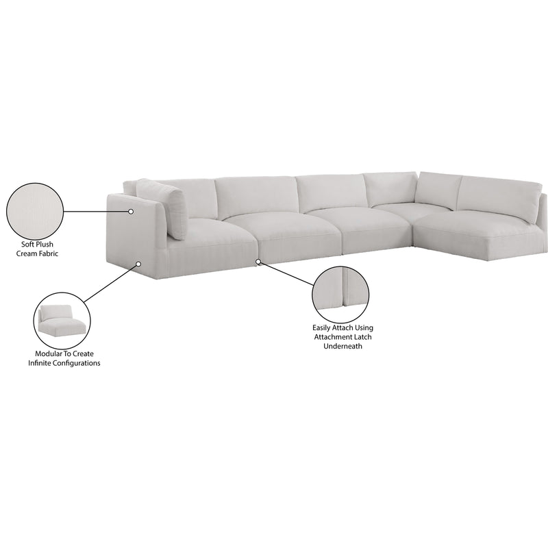 Meridian Ease Cream Polyester Fabric Modular Sectional IMAGE 15