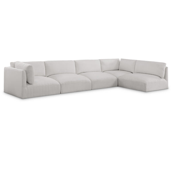 Meridian Ease Cream Polyester Fabric Modular Sectional IMAGE 1