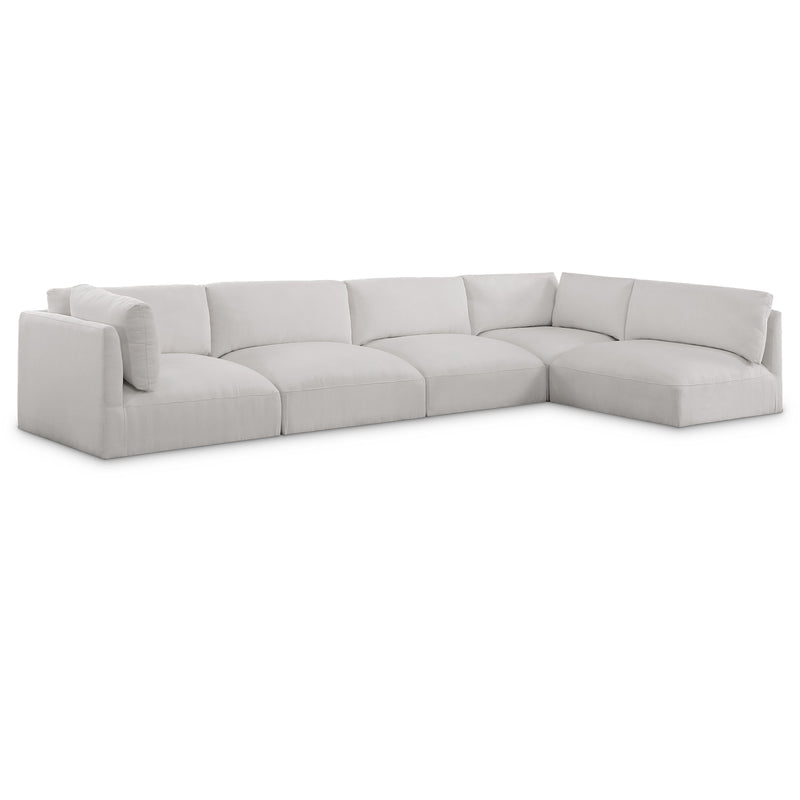 Meridian Ease Cream Polyester Fabric Modular Sectional IMAGE 1