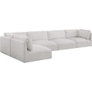 Meridian Ease Cream Polyester Fabric Modular Sectional IMAGE 2