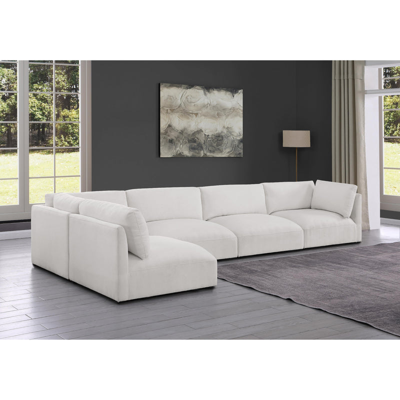 Meridian Ease Cream Polyester Fabric Modular Sectional IMAGE 4