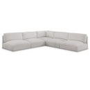 Meridian Ease Cream Polyester Fabric Modular Sectional IMAGE 1
