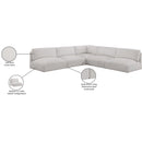 Meridian Ease Cream Polyester Fabric Modular Sectional IMAGE 9