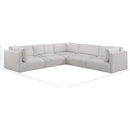 Meridian Ease Cream Polyester Fabric Modular Sectional IMAGE 10