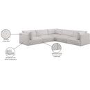 Meridian Ease Cream Polyester Fabric Modular Sectional IMAGE 11