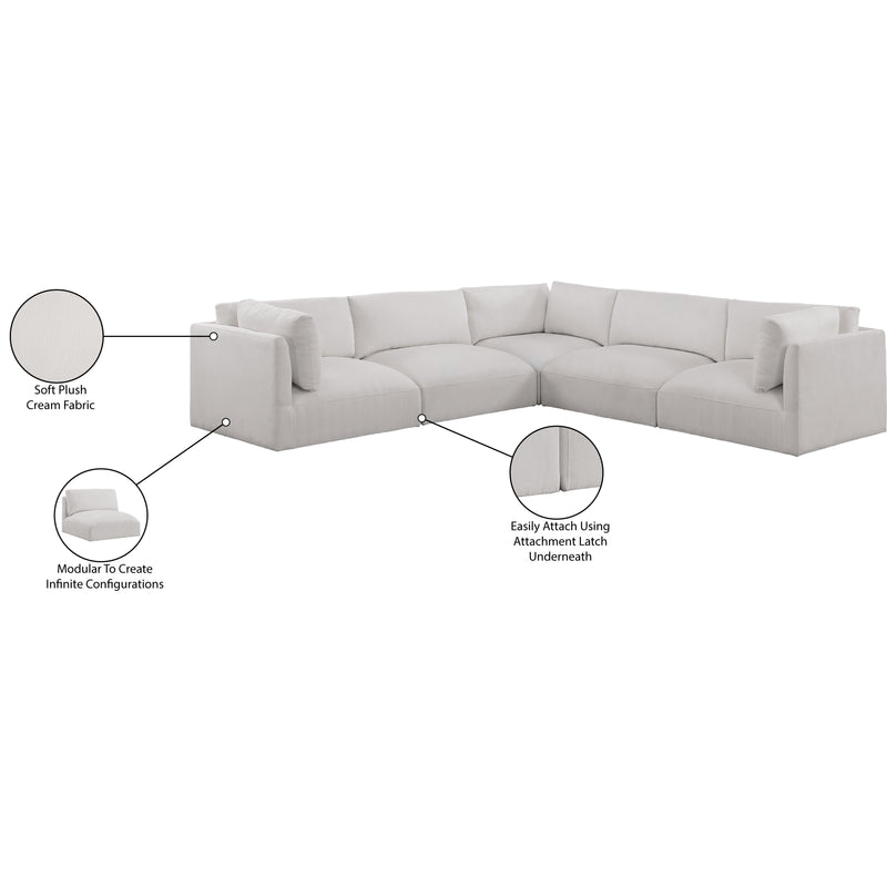 Meridian Ease Cream Polyester Fabric Modular Sectional IMAGE 11
