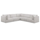 Meridian Ease Cream Polyester Fabric Modular Sectional IMAGE 1