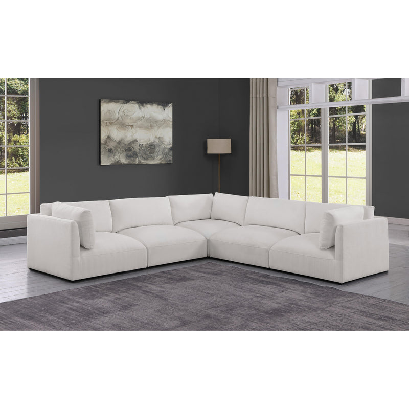 Meridian Ease Cream Polyester Fabric Modular Sectional IMAGE 2