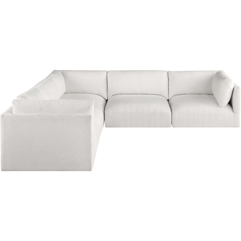 Meridian Ease Cream Polyester Fabric Modular Sectional IMAGE 5