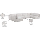 Meridian Ease Cream Polyester Fabric Modular Sectional IMAGE 10