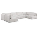 Meridian Ease Cream Polyester Fabric Modular Sectional IMAGE 1