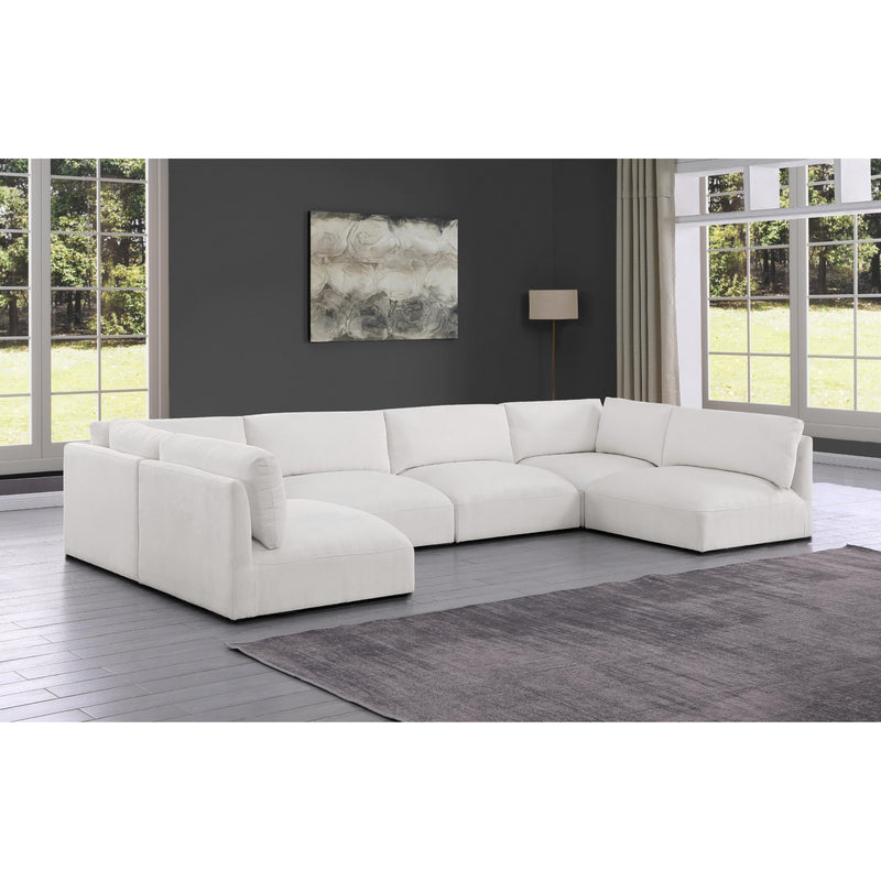Meridian Ease Cream Polyester Fabric Modular Sectional IMAGE 2