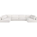 Meridian Ease Cream Polyester Fabric Modular Sectional IMAGE 4