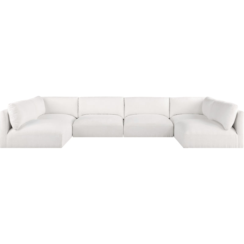 Meridian Ease Cream Polyester Fabric Modular Sectional IMAGE 4