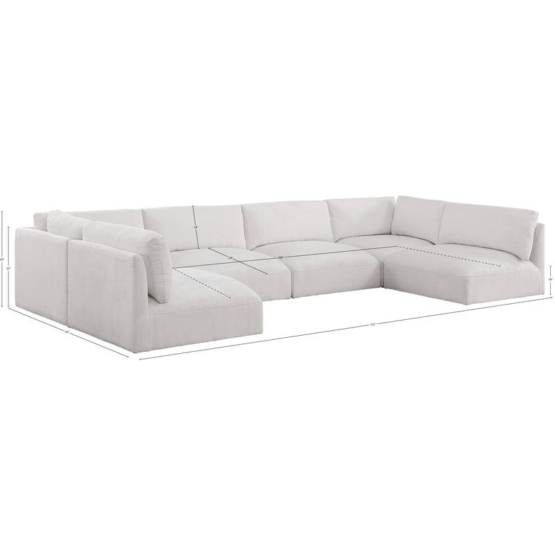 Meridian Ease Cream Polyester Fabric Modular Sectional IMAGE 9