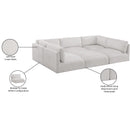 Meridian Ease Cream Polyester Fabric Modular Sectional IMAGE 10