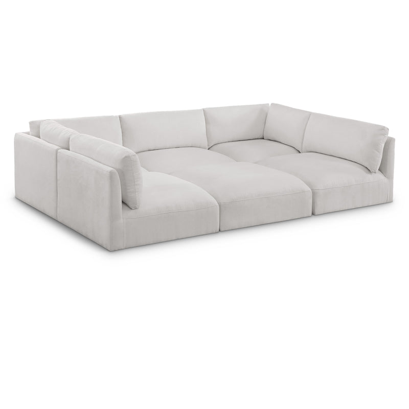 Meridian Ease Cream Polyester Fabric Modular Sectional IMAGE 1