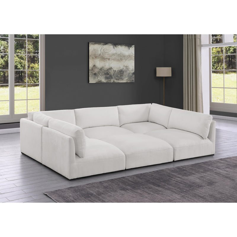 Meridian Ease Cream Polyester Fabric Modular Sectional IMAGE 2