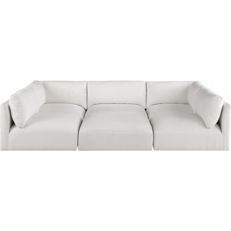 Meridian Ease Cream Polyester Fabric Modular Sectional IMAGE 4