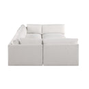 Meridian Ease Cream Polyester Fabric Modular Sectional IMAGE 5