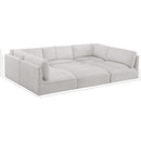 Meridian Ease Cream Polyester Fabric Modular Sectional IMAGE 9