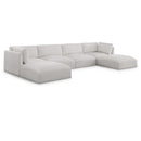 Meridian Ease Cream Polyester Fabric Modular Sectional IMAGE 1
