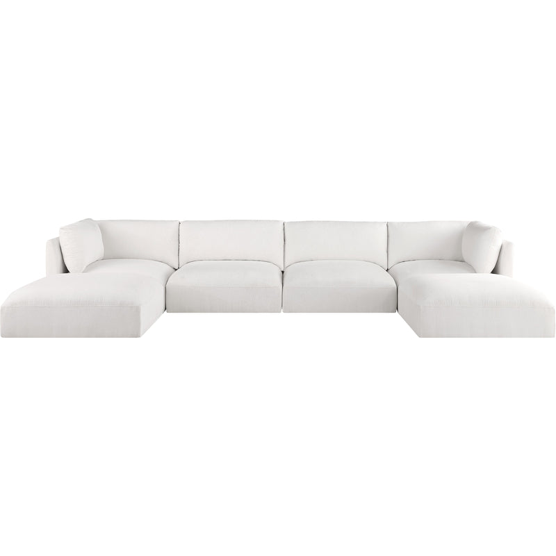 Meridian Ease Cream Polyester Fabric Modular Sectional IMAGE 4