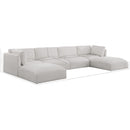 Meridian Ease Cream Polyester Fabric Modular Sectional IMAGE 7