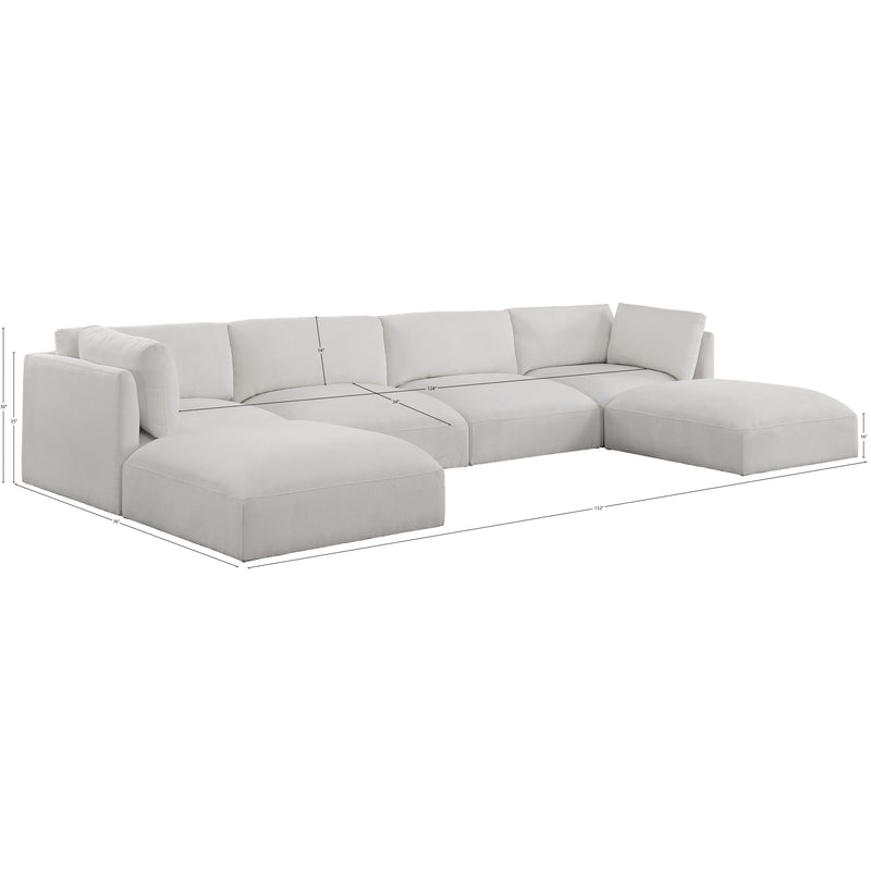 Meridian Ease Cream Polyester Fabric Modular Sectional IMAGE 7