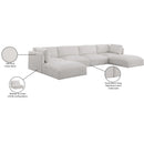 Meridian Ease Cream Polyester Fabric Modular Sectional IMAGE 8