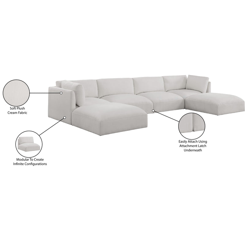 Meridian Ease Cream Polyester Fabric Modular Sectional IMAGE 8