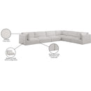 Meridian Ease Cream Polyester Fabric Modular Sectional IMAGE 10