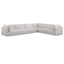 Meridian Ease Cream Polyester Fabric Modular Sectional IMAGE 1