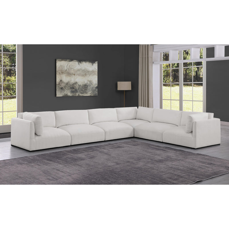 Meridian Ease Cream Polyester Fabric Modular Sectional IMAGE 2