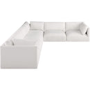Meridian Ease Cream Polyester Fabric Modular Sectional IMAGE 4