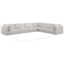 Meridian Ease Cream Polyester Fabric Modular Sectional IMAGE 9
