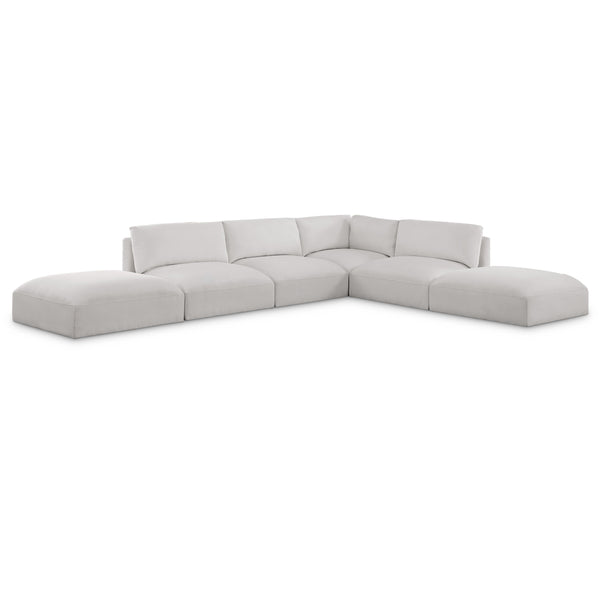 Meridian Ease Cream Polyester Fabric Modular Sectional IMAGE 1