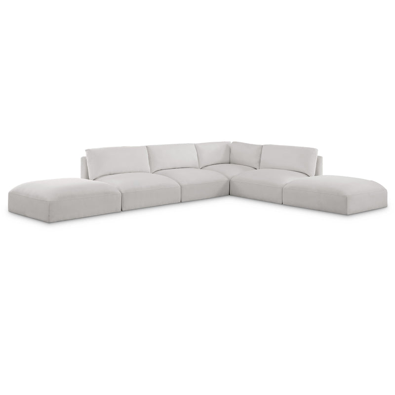 Meridian Ease Cream Polyester Fabric Modular Sectional IMAGE 1