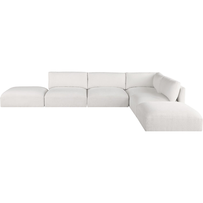 Meridian Ease Cream Polyester Fabric Modular Sectional IMAGE 5