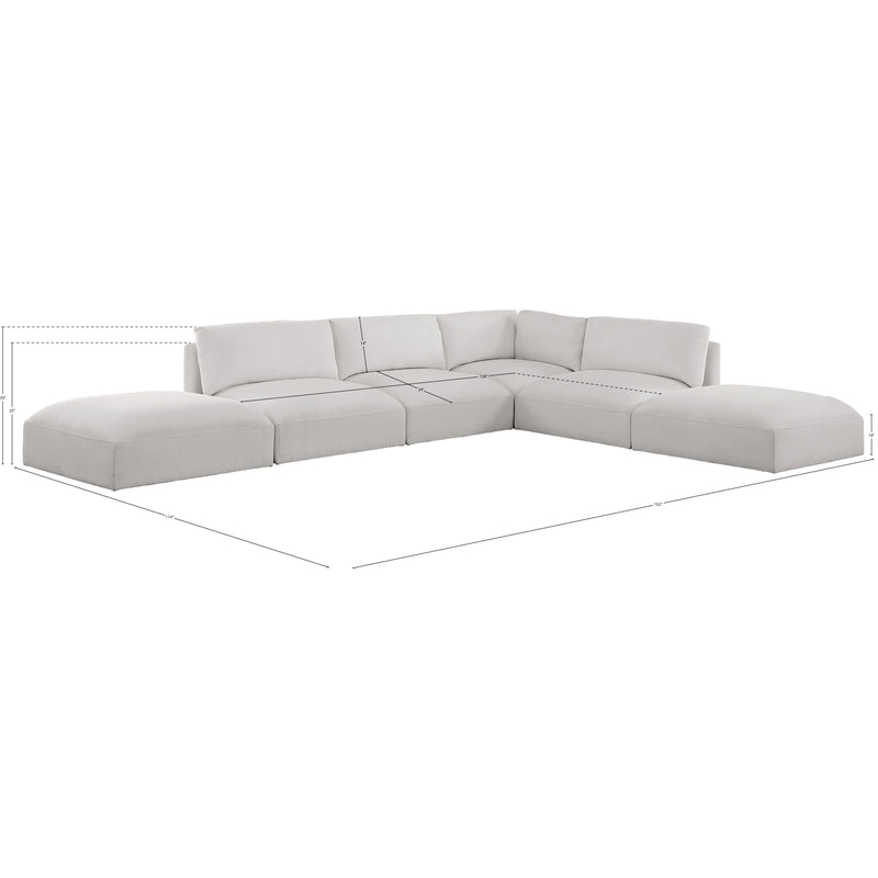 Meridian Ease Cream Polyester Fabric Modular Sectional IMAGE 8