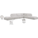 Meridian Ease Cream Polyester Fabric Modular Sectional IMAGE 9