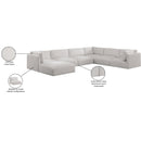 Meridian Ease Cream Polyester Fabric Modular Sectional IMAGE 10