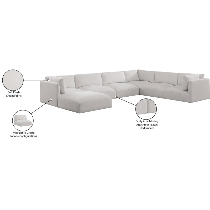 Meridian Ease Cream Polyester Fabric Modular Sectional IMAGE 10