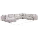Meridian Ease Cream Polyester Fabric Modular Sectional IMAGE 9