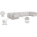 Meridian Ease Cream Polyester Fabric Modular Sectional IMAGE 10