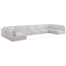 Meridian Ease Cream Polyester Fabric Modular Sectional IMAGE 9