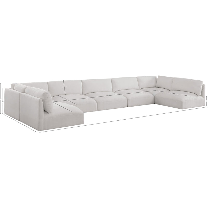 Meridian Ease Cream Polyester Fabric Modular Sectional IMAGE 9