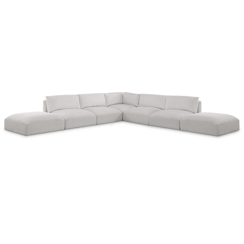 Meridian Ease Cream Polyester Fabric Modular Sectional IMAGE 1