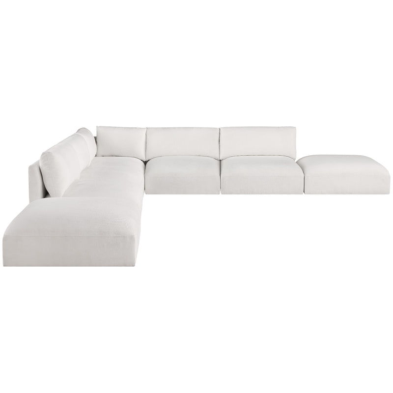 Meridian Ease Cream Polyester Fabric Modular Sectional IMAGE 4